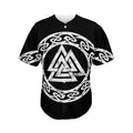 Viking Valhalla Symbol Print Men's Baseball Jersey