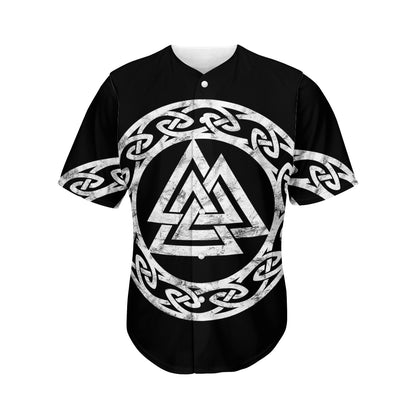 Viking Valhalla Symbol Print Men's Baseball Jersey