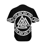 Viking Valhalla Symbol Print Men's Baseball Jersey