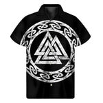 Viking Valhalla Symbol Print Men's Short Sleeve Shirt