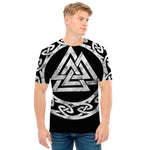 Viking Valhalla Symbol Print Men's T-Shirt