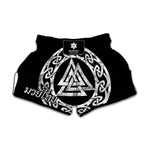 Viking Valhalla Symbol Print Muay Thai Boxing Shorts