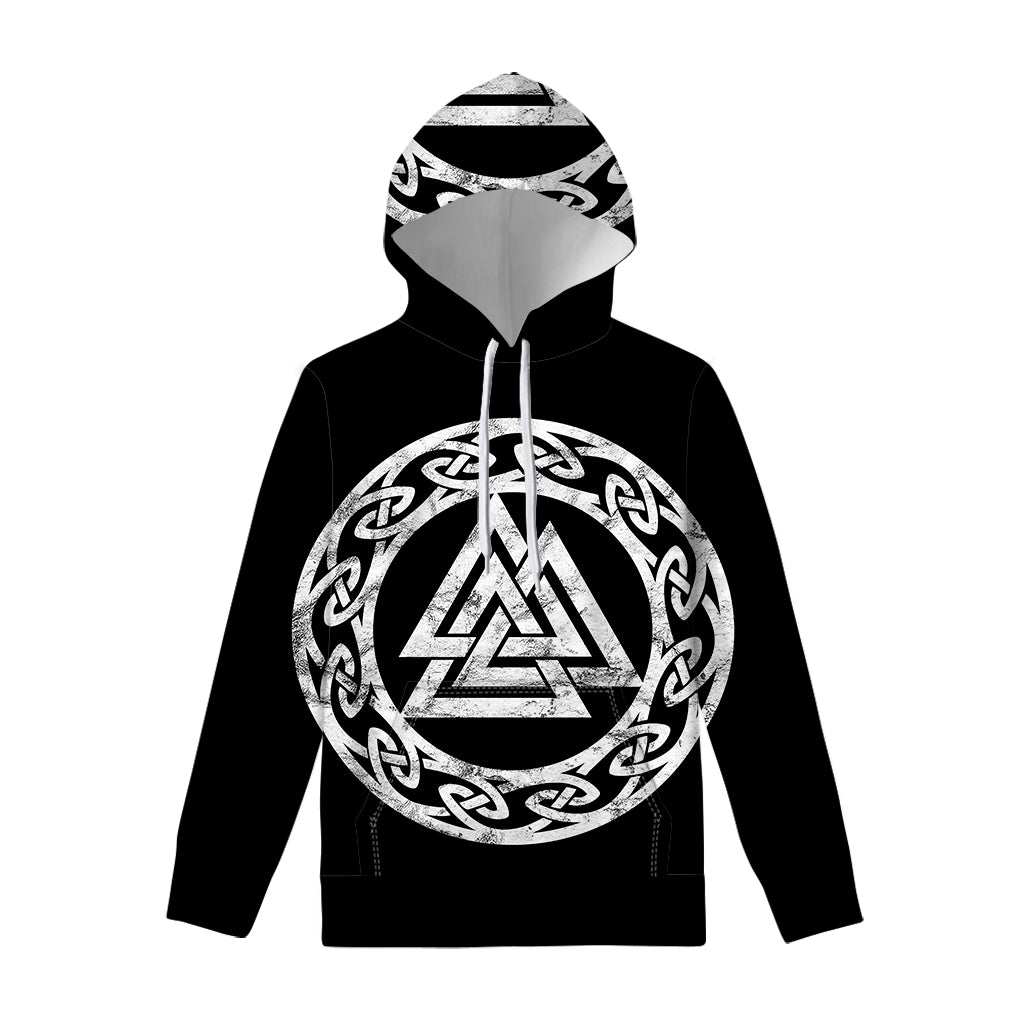 Viking Valhalla Symbol Print Pullover Hoodie