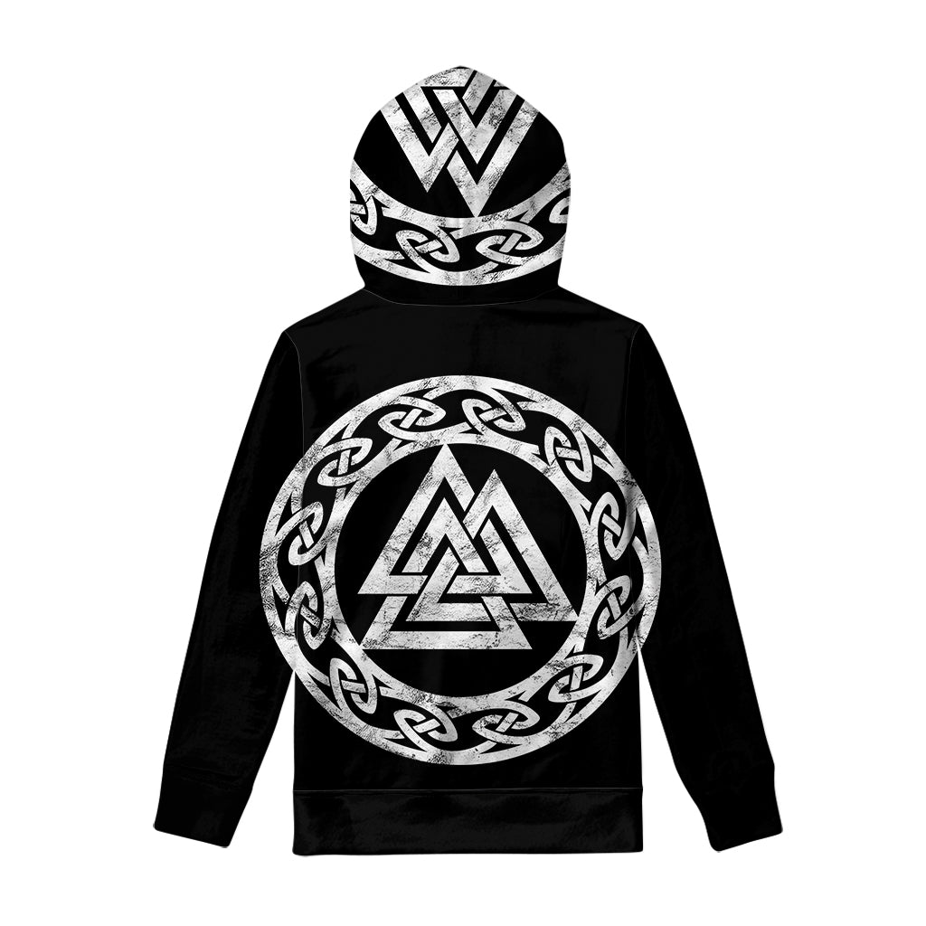 Viking Valhalla Symbol Print Pullover Hoodie