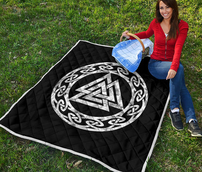 Viking Valhalla Symbol Print Quilt