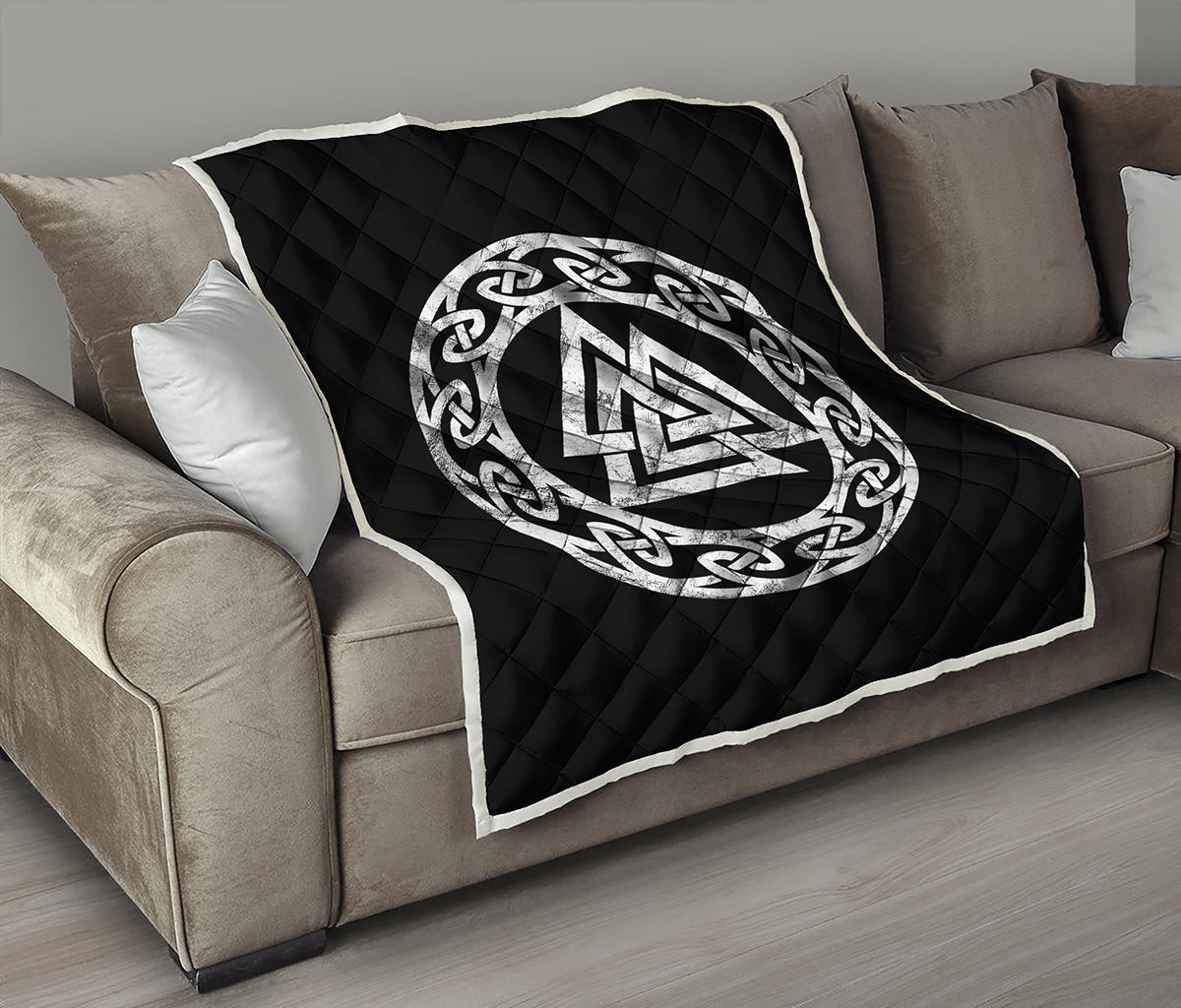 Viking Valhalla Symbol Print Quilt