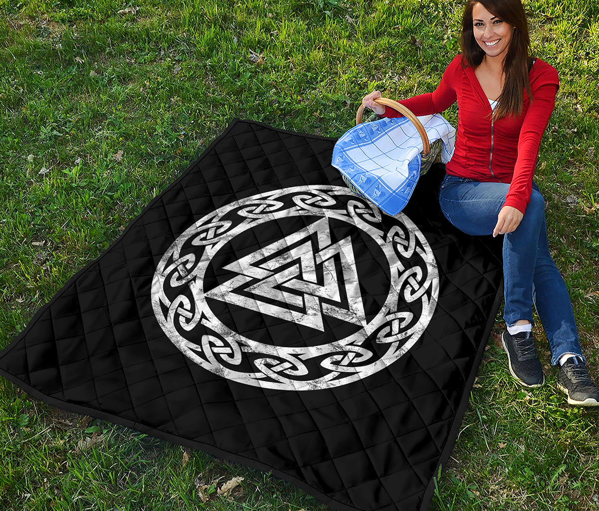 Viking Valhalla Symbol Print Quilt