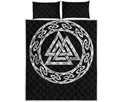 Viking Valhalla Symbol Print Quilt Bed Set