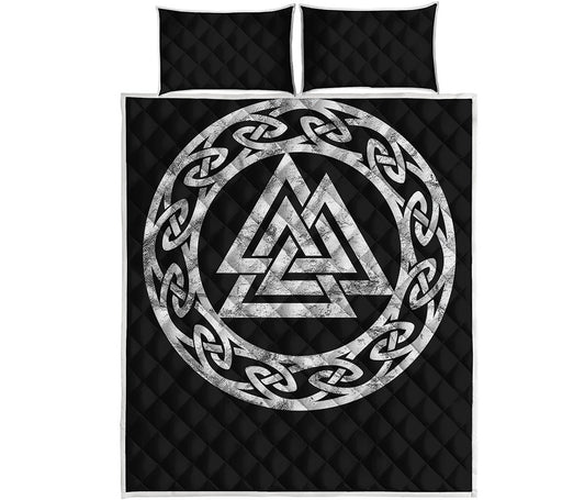 Viking Valhalla Symbol Print Quilt Bed Set