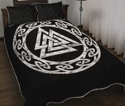 Viking Valhalla Symbol Print Quilt Bed Set