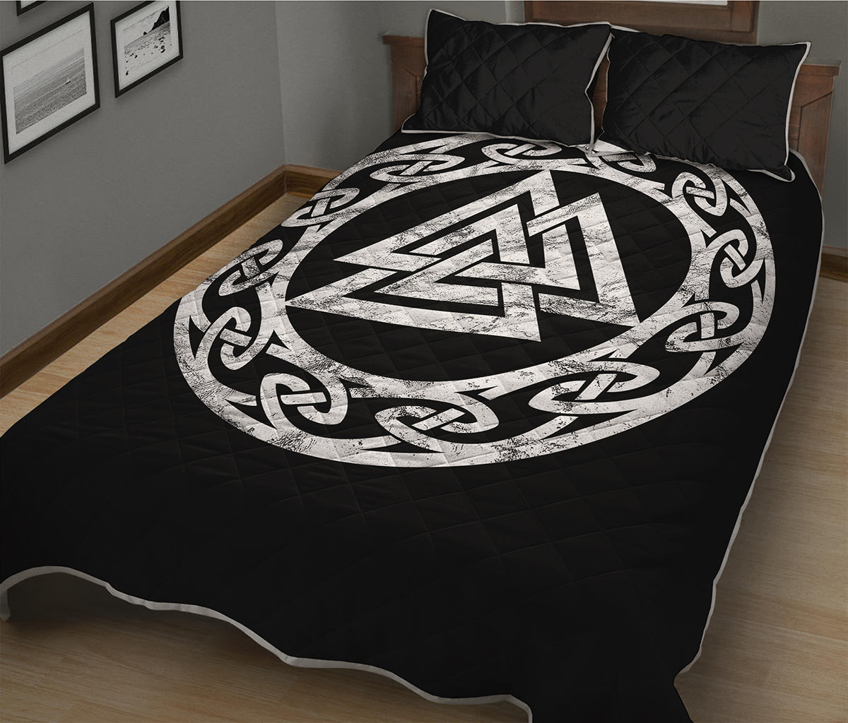 Viking Valhalla Symbol Print Quilt Bed Set