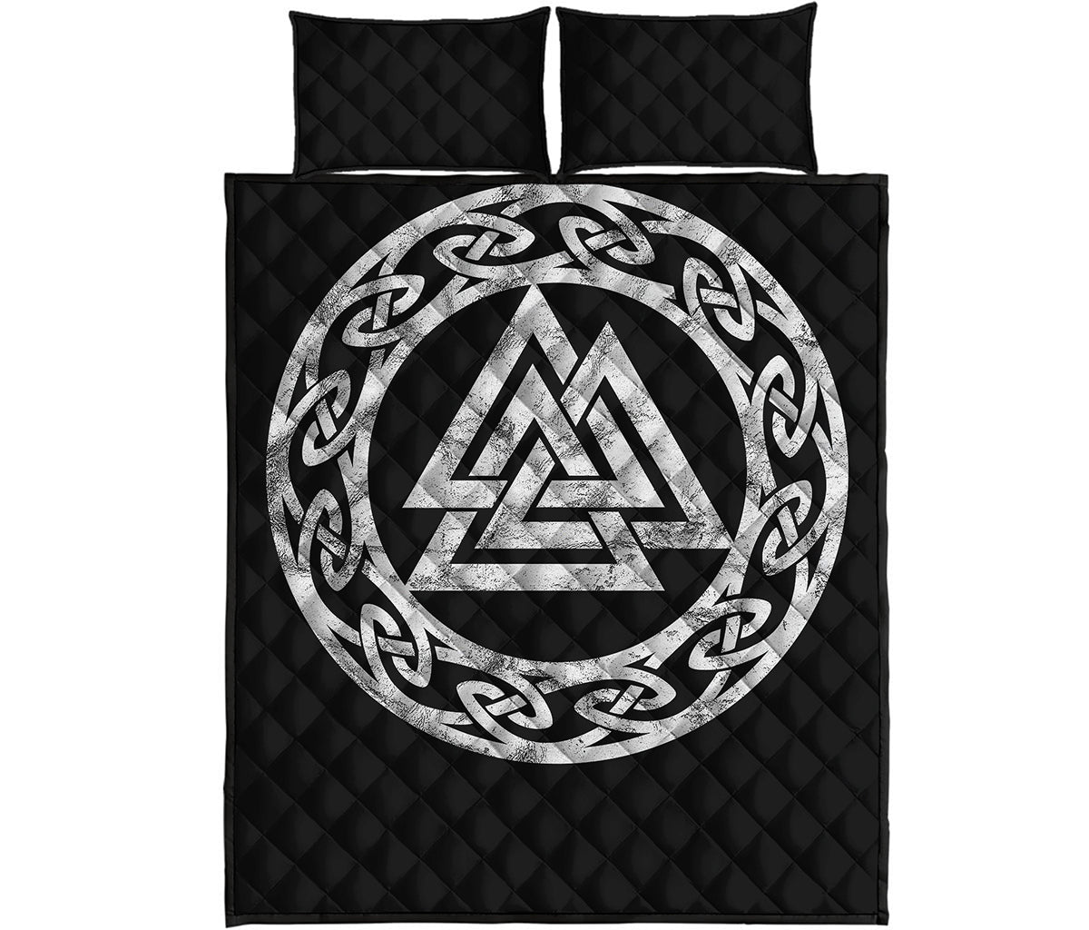 Viking Valhalla Symbol Print Quilt Bed Set