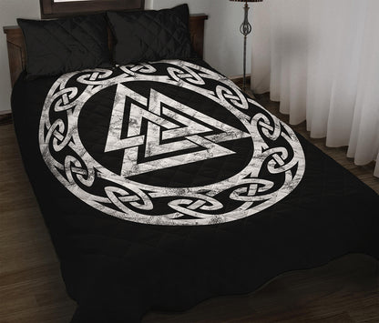 Viking Valhalla Symbol Print Quilt Bed Set