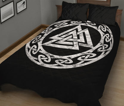 Viking Valhalla Symbol Print Quilt Bed Set