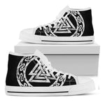 Viking Valhalla Symbol Print White High Top Shoes