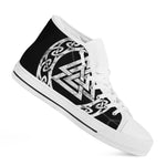 Viking Valhalla Symbol Print White High Top Shoes