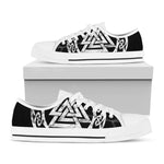 Viking Valhalla Symbol Print White Low Top Shoes