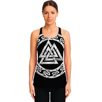 Viking Valhalla Symbol Print Women's Racerback Tank Top
