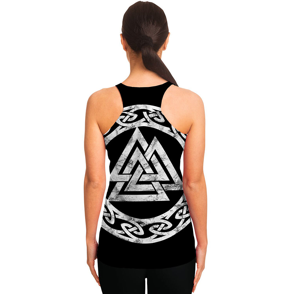 Viking Valhalla Symbol Print Women's Racerback Tank Top