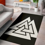 Viking Valknut Symbol Print Area Rug