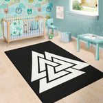Viking Valknut Symbol Print Area Rug