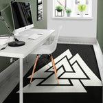 Viking Valknut Symbol Print Area Rug