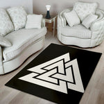 Viking Valknut Symbol Print Area Rug