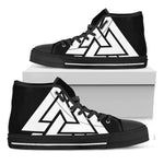 Viking Valknut Symbol Print Black High Top Shoes