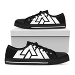 Viking Valknut Symbol Print Black Low Top Shoes 