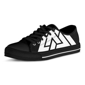 Viking Valknut Symbol Print Black Low Top Shoes 