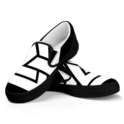 Viking Valknut Symbol Print Black Slip On Shoes