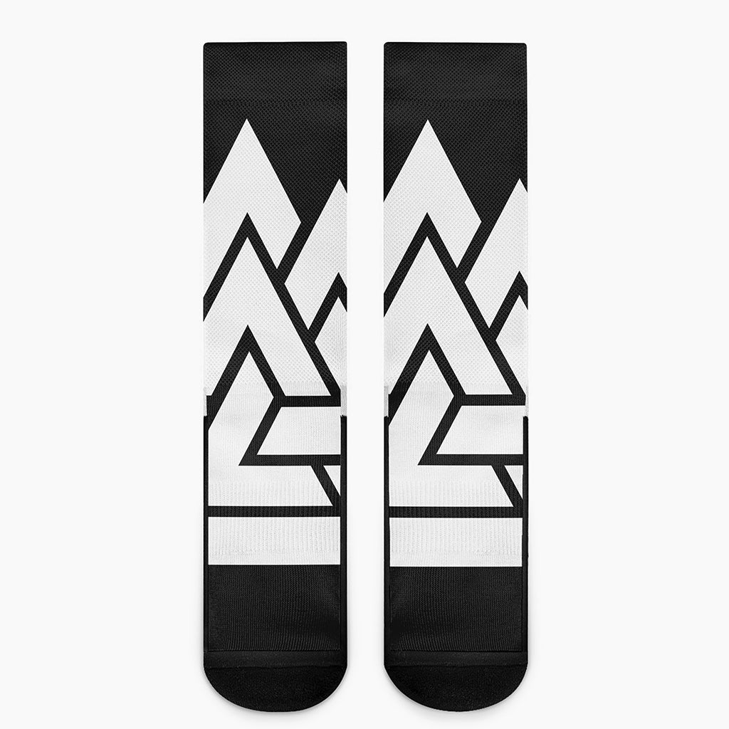 Viking Valknut Symbol Print Crew Socks