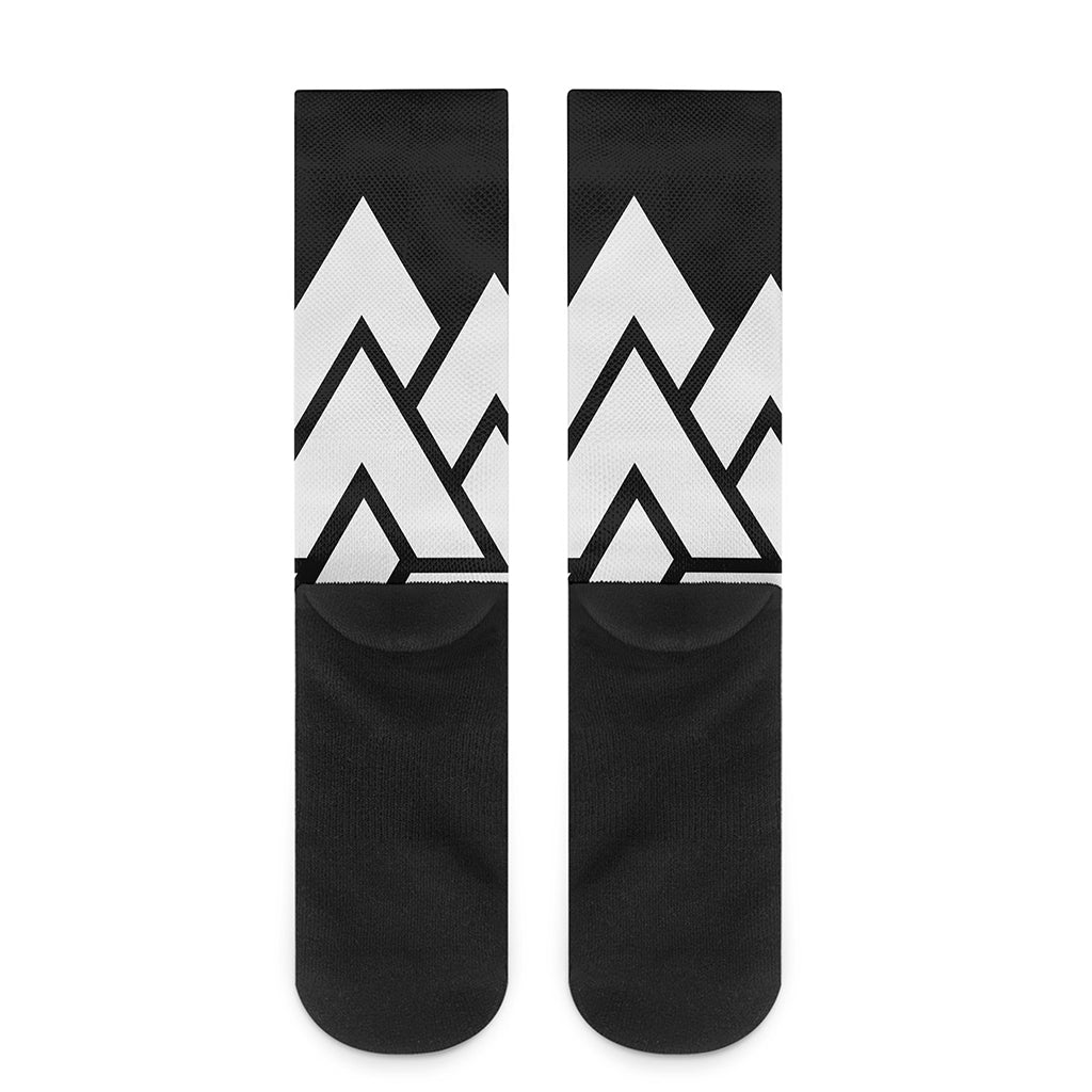 Viking Valknut Symbol Print Crew Socks