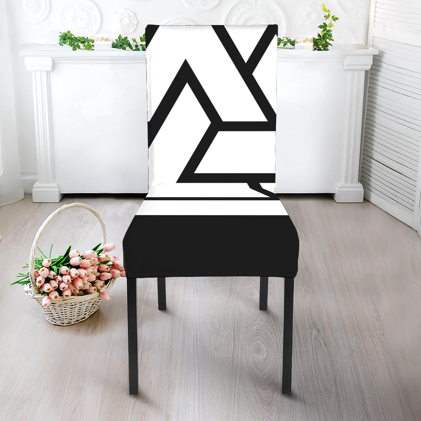 Viking Valknut Symbol Print Dining Chair Slipcover