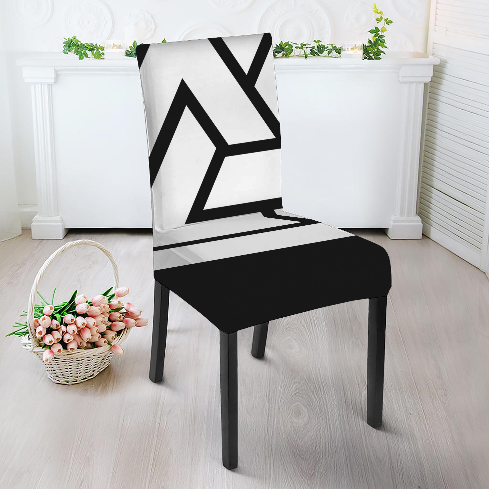 Viking Valknut Symbol Print Dining Chair Slipcover