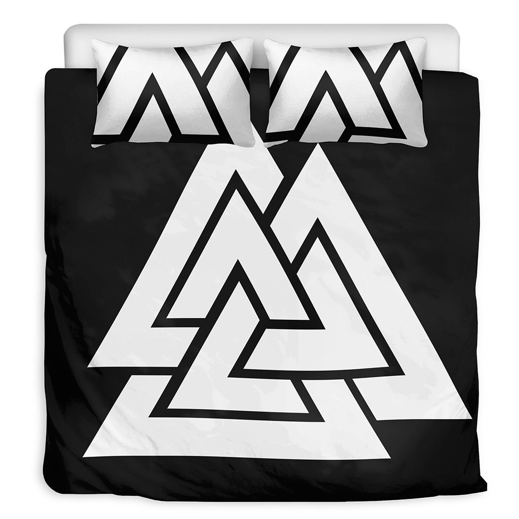 Viking Valknut Symbol Print Duvet Cover Bedding Set