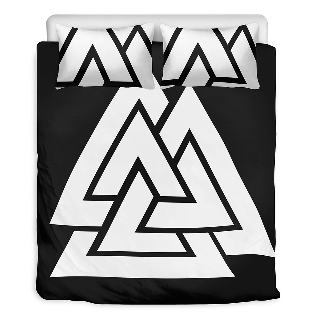 Viking Valknut Symbol Print Duvet Cover Bedding Set