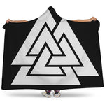 Viking Valknut Symbol Print Hooded Blanket