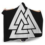 Viking Valknut Symbol Print Hooded Blanket