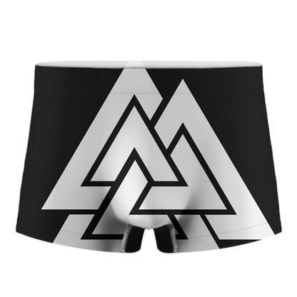 Viking Valknut Symbol Print Men's Boxer Briefs