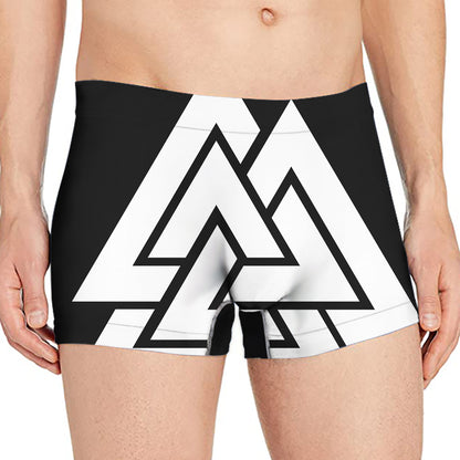 Viking Valknut Symbol Print Men's Boxer Briefs