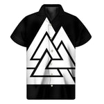 Viking Valknut Symbol Print Men's Short Sleeve Shirt
