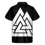 Viking Valknut Symbol Print Men's Short Sleeve Shirt