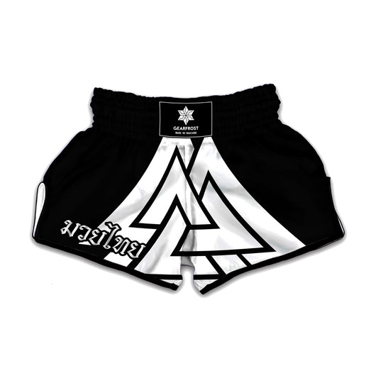 Viking Valknut Symbol Print Muay Thai Boxing Shorts