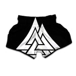 Viking Valknut Symbol Print Muay Thai Boxing Shorts