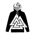 Viking Valknut Symbol Print Pullover Hoodie