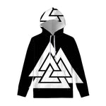 Viking Valknut Symbol Print Pullover Hoodie