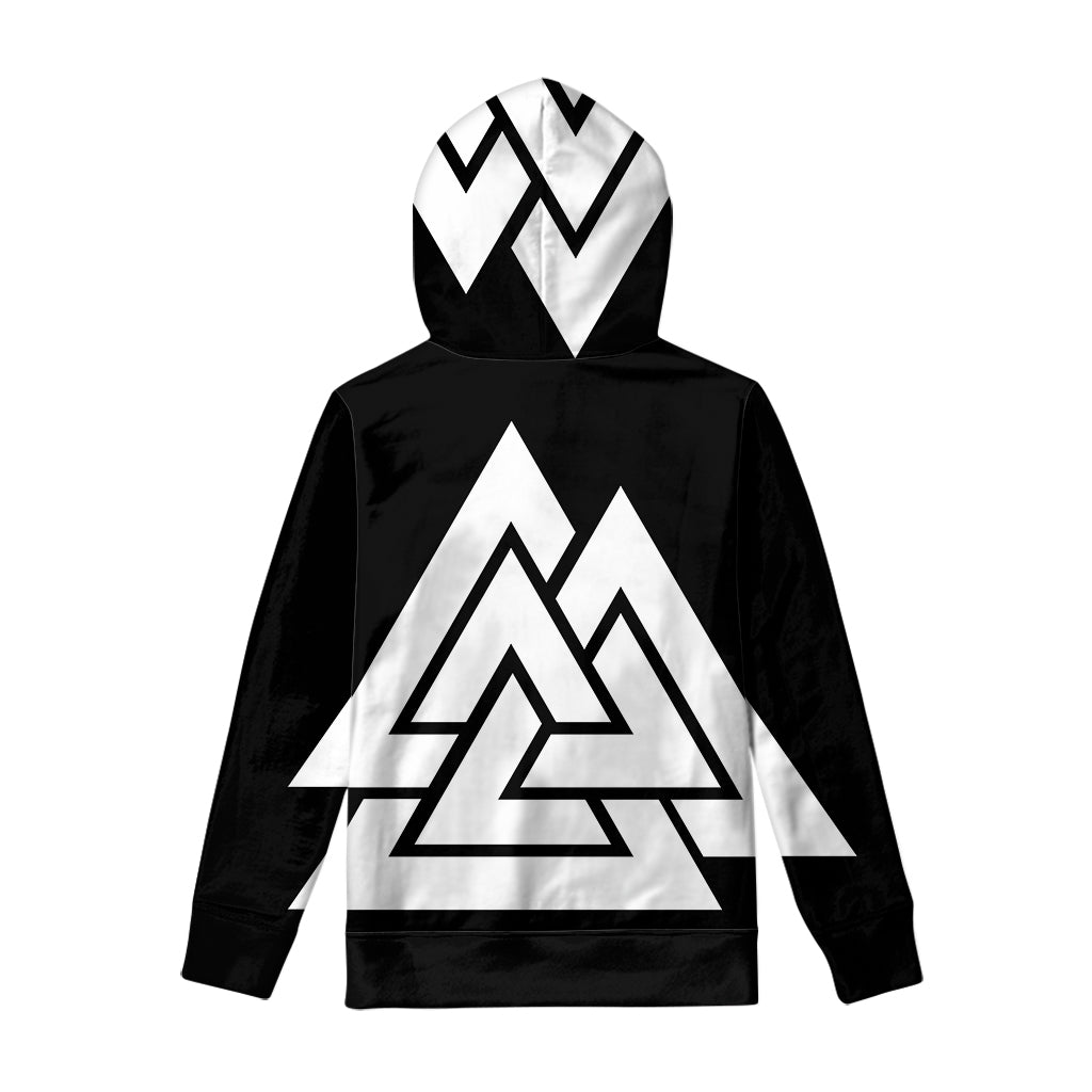Viking Valknut Symbol Print Pullover Hoodie