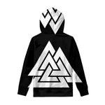 Viking Valknut Symbol Print Pullover Hoodie