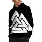 Viking Valknut Symbol Print Pullover Hoodie